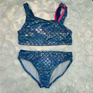 Iridescent light blue mermaid bikini